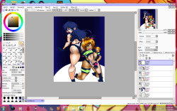 WIP Yuri &amp; kei From the dirty pair.  I decided to go with adam warren&rsquo;s design. :3 I&rsquo;ll post the video by the end of the week. be sure to follow my new facebook page here on the link. https://www.facebook.com/MitosisAce?ref=aymt_homepage_p
