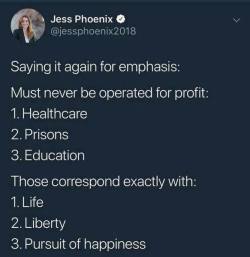 Thats a nice idea&hellip; except thats all expensive and if you dont commericalize it you have far LESS of it.   Sooooo its more of a; Commerically run healthcare, or no/less healthcare.  Commercially run prisons (actually thats the opposite of liberty