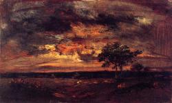 lionofchaeronea:  Twilight Landscape, Théodore Rousseau, 1850