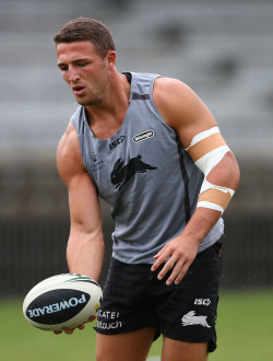 giantsorcowboys:  Wrestle Me, Bro! The Match: Two Brothers Pitted Against Each Other! The Champ: Sam Burgess…25…6’4”…255 lb….17 Tests…Utility Forward. The Challenger: George Burgess…21…6’3”….264 lb….5 Tests…Prop. It’s Touch