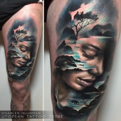 tattoosnob:  Mother Nature tattoo by @charlyhuurman at @utopiantattootribe in Valencia, Spain #charlyhuurman #utopiantattootribe #valencia #spain #nature #naturetattoo #mothernature #mothernaturetattoo #face #facetattoo #ladyhead #ladyheadtattoo #tattoo