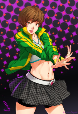 mugis-pie:  Chie, from Persona4 (with her Dancing All night outfit variation), was suggested for fanart by one of my patrons 