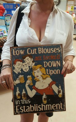 sassyass2525:  curiouswinekitten2:  @sassyass2525 Saw this, thought of you @curiouswinekitten2…(cause your cleavage and boobs rock!)…and just had to snap a pic!! ❤❤ Cleavage Sunday submission coming later!! 