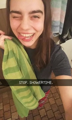 phoenixfloe:  STOP. SHOWERTIME. can’t touch this self shot by phoenixfloe   Excellent, she is hairy than me