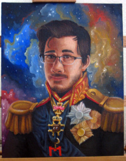 lillistration:  this is the crappiest pic, but I did an oil painting of #Markiplier !! It took me 32.5 hours, and I’m super proud of it. Mark, if you ever see this, I’d love to give it to you. Do you want it?   Well done