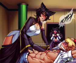 jadenkaiba:   Blake: Mom?!!What in the Faunas are you doing?!Kali wants to test Sun Wukong’s endurance if he will pass on her standards.    ENJOY :) —————————————————————————————————-