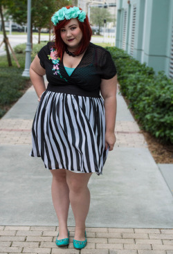 theprintfiend:  Late November greetings from Florida. Can it please get cold already? Top: Torrid, Tank: Forever21+, Skirt: Domino Dollhouse, Shoes: Plndr, Necklace: Thrifted, Flower crown: Forever21 