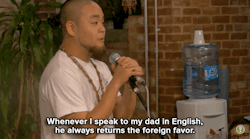 tashabilities:   micdotcom:  Watch: Poet G Yamazawa nails what it’s like to grow up in the U.S. as the child of immigrants.   That “only homework that our parents can help us with” knocked a pause in me, my gawd.  