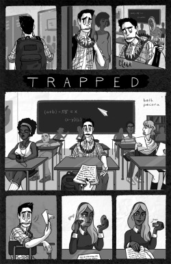 bethpecoraart:  Trapped, a short comic about social anxiety.   so much truth