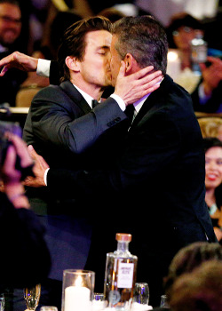  Matt Bomer kisses husband Simon Hall before accepting his award for Best Supporting Actor in a Movie or Mini-Series for ‘The Normal Heart’ during the 4th Annual Critics’ Choice Television Awards on June 19, 2014  