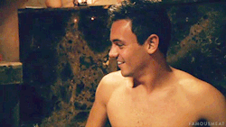 famousmeat:  Tom Daley bulges in underwear during a full body rubdown  