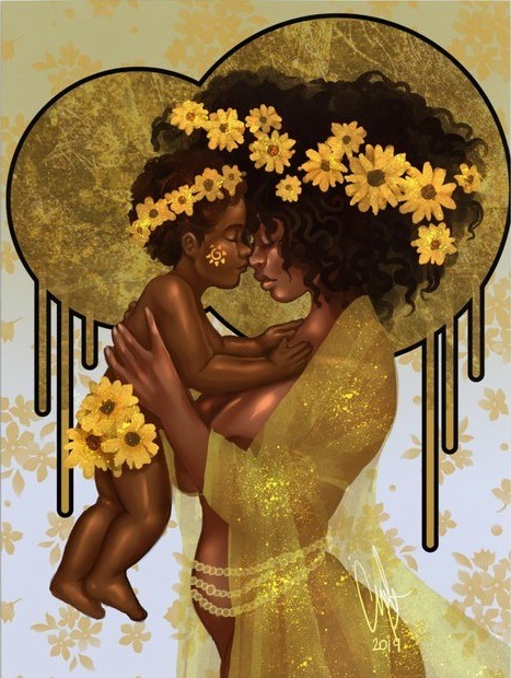 fyblackwomenart:    My Light, My [Sun] flower by Amber Peoples   