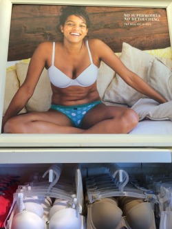 irmoss:  So I was out shopping today when I passed an Aerie store. My cousin pointed out that the butt in the photo huge advertisement (second photo) had stretch marks. I was confused. After second look I realized that there were stretch marks. “Wow!”