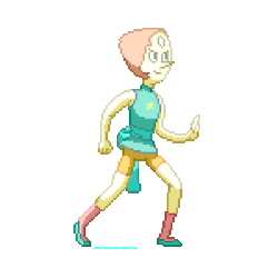 artofzerokohai:  Right now I’m working on a very big tribute piece to a certain unknown SNES game (i.e. something not Steven Universe nor Mega Man), so in the meantime, have an animated Pearl sprite, based on the great Capcom arcade fighting games of