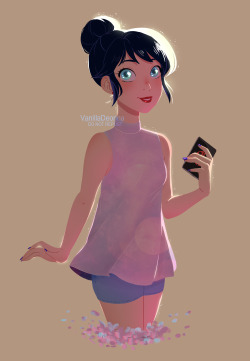 vanilladeonna:  I was so excited to do Marinette with a bun ;w; Enjoy, fantastic Miraculers! &lt;3 **do NOT repost** (don’t remove text post) 
