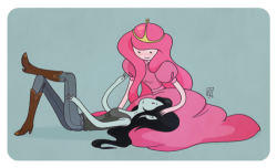 Marceline and Princess Bubblegum from Adventure&hellip; - &hellip;and somehow I on We Heart It.