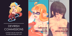Commissions OPEN!!!hello again :), after the holiday season is time to go back to work as regular, now I’m opening new commissions spots for January, surely more will be open this month later. for more info about prices please follow the link: https://dev