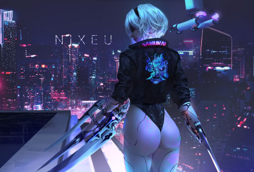 onodera-kosaki:    NieR x Cyberpunk 2077 by Nixeu | Pixiv※Permission was granted by the artist to reupload their artwork.