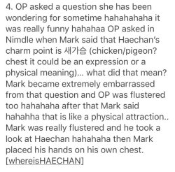 marksookie:  OMG mORK . So are you physically attracted to Haechan?  © whereisHAECHAN