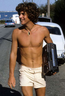 60s70sand80s:  JFK Jr struts down the streets of Hyannis Port in the late 70s 