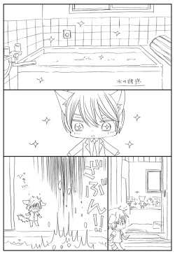 racyue:  Another so cute Dog!Makoto and Cat!Haru comic strip by  フジカワ&lt;3 