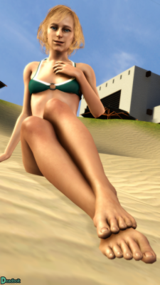 Paz at the Beach House relaxing by the coast.Note: I don’t utilize Paz very much. Figured that having her feet be part of the scene would also be nice. Feet are honestly quite nice&hellip; as long as they’re clean. If ya don’t like feet? Blame Yobo