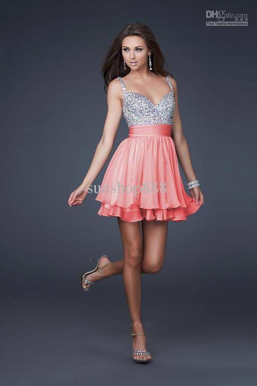 Short coral prom dresses
