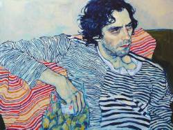 hifructosemag:  New York based artist Hope Gangloff  paints expressive and visually striking portraits with emotional depth.  Her portraits primarily depict family, friends and other artists in  intimate, vaguely erotic scenes, almost melancholy at other