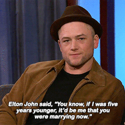 fyeahegerton: Taron Egerton being hit on by old, British legends(Requested by Anonymous)
