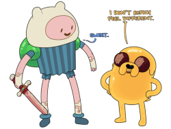 Finn the Human is become Finn the Finncake. Jake the Dog is become Jake the Jellybean? With walnut chocolates for eyes, I think?