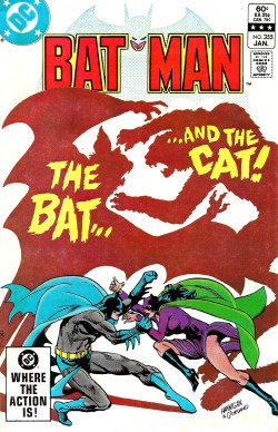 Batman, No. 355 (DC Comics, 1983). Cover art by Ed Hannigan and Dick Giordano. From Oxfam in Nottingham.