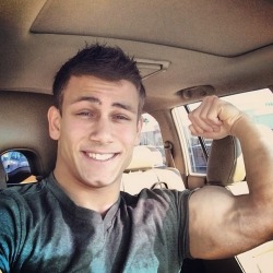 sirjocktrainer:   Any time no matter where he is if his Coach tells him to flex he flexes like the good Jock he is. 