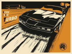 xombiedirge:  Kitt by Steve Thomas / Blog / Store 3 colour screen print, S/N edition of 50. Part of the Righteous Rides…and The Dudes Who Drive Them art show at the Hero Complex Gallery / Facebook. Full info HERE.
