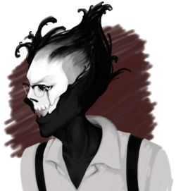 yetanotherlameartblog:  Just doodling on drawpile with a friend and this happened. It’s Gaster!Grillby again! I swear, one day I’ll do something that doesn’t look so sketchy, with a proper background and all. (/) w(\) 
