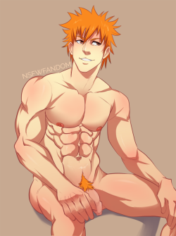 thensfwfandom: Ichigo Kurosaki from Bleach!!! Hahahaha did I draw him extra hunky? I don’t know xD (I prefer Grimmjow!) Request your own character at patreon! 