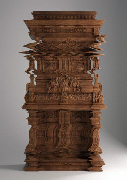 blackblackgold:  Good Vibrations / carved wooden glitch furniture by Ferruccio Laviani   FUCKING awesome
