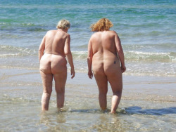Two nude old ladies enjoying the beach trolling for young men!You Senior Sex Partner is Waiting Here!