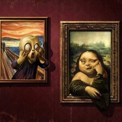 The Scream in Love with the Mona Lisa