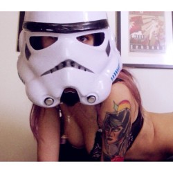 yourmoonbaby:  This is how I answer emails at work #stormtrooper #bewbs 