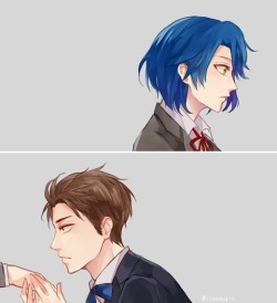 masa-yu-ki:  iraseugin:  all i think is horikashi when i saw this photo _(:”DD and random thought about what if kashima decided to let her hair grow longer after she realized her feelings for horisenpai, but she only realized it after senpai graduated