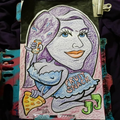 Caricature of my girlfriend as a fruit snack. Yes, grape.  . . . . . . . . #fruitsnack #polarseltzer #pizza #caricature #artistsofig #artistsofinstagram #drawing #portrait  https://www.instagram.com/p/CH6SrvFFWvD/?igshid=1syoz55ouw0y1