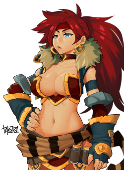 talsart:Red Monika from Battle Chasers, because Joe MAD is one of my favorite artists, and I m Hyped for the game/comic