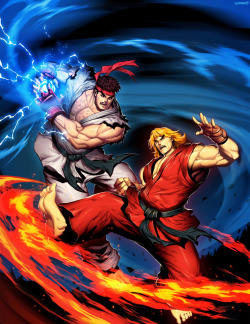Street Fighter Unlimited 1 cover - Ryu VS Ken by GENZOMAN 