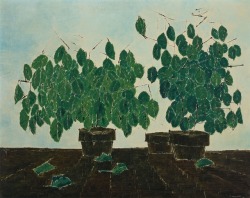thunderstruck9:  Kazuo Nakamura (Canadian, 1926-2002), Two Plants, 1958. Oil on board, 19 ¼ x 24 in.