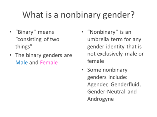 Options for non gender binary pronouns to address students