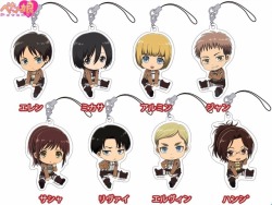 snkmerchandise: News: SnK Penguin Parade Petanko Trading Acrylic Straps Original Release Date: August 2017Retail Price: 5,616 Yen Penguin Parade has unveiled the designs for the upcoming SnK Petanko trading acrylic strap set! The characters featured