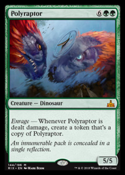 flavoracle: mtg-brokentoken:  flavoracle:   (Polyraptor source) (Forerunner of the Empire source)  Am I the only one who thinks these two cards go really well together?  If only there was some kind of awesome creature out there who could give them +1/+1