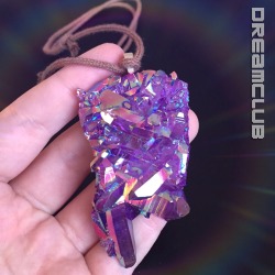 flow-fairy:  cosmicdreamclub:  dreamy purple magic aura cluster necklace 💟  shopdreamclub.com 🔮✨🙏  favorite piece ever 😭