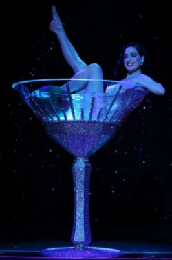margadita:  Dita Von Teese performing her Swarovski Martini act during the LA run of Burlesque: Strip Strip Hooray! this past week at the House of Blues. 