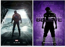My husband was on Hulu Plus when he pointed out the Captain America trailer next to the Justin Bieber trailer